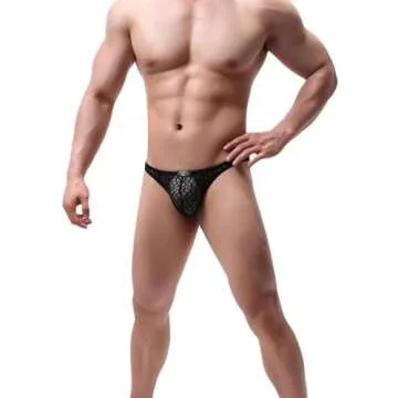 Pdbokew Men's Transparent Thong Underwear for Comfort & Style