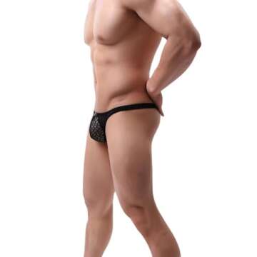 Pdbokew Men's Transparent Thong Underwear for Comfort & Style