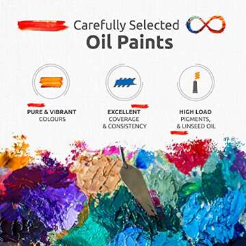 Professional Oil Paint Set - 8 Large 50ml Tubes