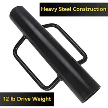 A-KARCK Fence Post Driver 12 lb, Heavy Duty T Post Pounder with Handle Black, Rammer for Installing ...
