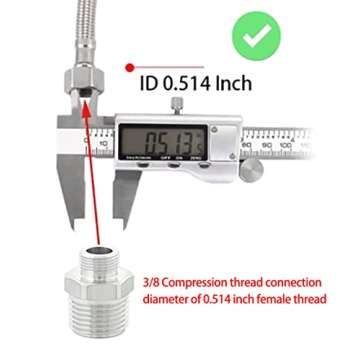 Hsmhose Rv Faucet Adapter,Stainless Steel 1/2" NPT to 3/8" Compression Reducer,Faucet Supply Line Adapter for RV Kitchen 2 Pack