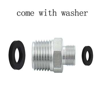 Hsmhose Rv Faucet Adapter,Stainless Steel 1/2" NPT to 3/8" Compression Reducer,Faucet Supply Line Adapter for RV Kitchen 2 Pack