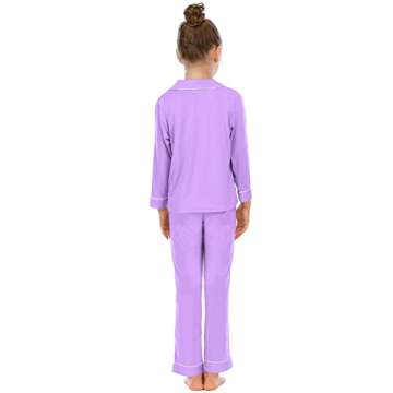 Veseacky Light Purple Pajama Set for Kids - Comfort & Style