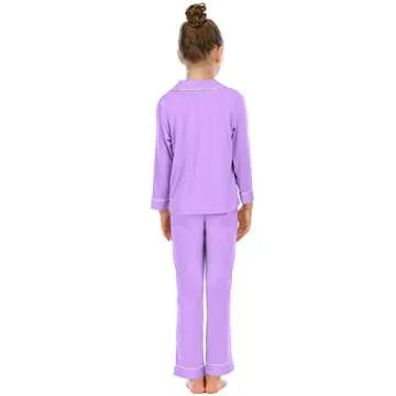 Veseacky Light Purple Pajama Set for Kids - Comfort & Style
