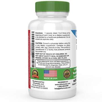 DrFormulas Digestive Enzymes for Bloating Relief, Gas, Lactose Intolerance, Digestion Support with Lactase, Amylase, Lipase, Bromelain, Protease, 60 Capsules