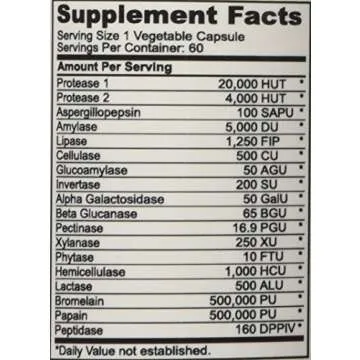 DrFormulas Digestive Enzymes for Bloating Relief, Gas, Lactose Intolerance, Digestion Support with Lactase, Amylase, Lipase, Bromelain, Protease, 60 Capsules