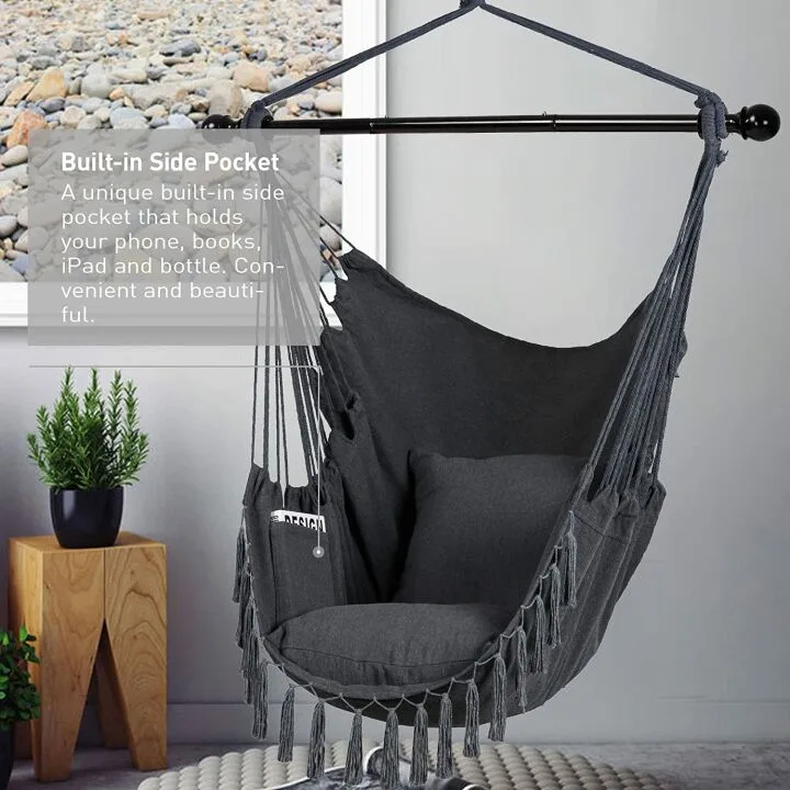 SUNCREAT Hammock Chair Swing with Steel Support Bar