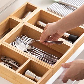 Versatile Bamboo Drawer Organizer Set for Home and Office