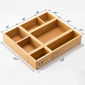 Versatile Bamboo Drawer Organizer Set for Home and Office