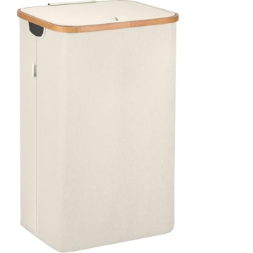 Lonbet Elegant Bamboo Laundry Hamper - 100L Capacity