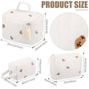 Paterr 3 Piece Makeup Bag Set for Stylish Organization