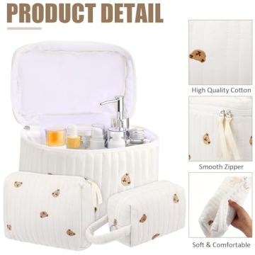 Paterr 3 Piece Makeup Bag Set for Stylish Organization