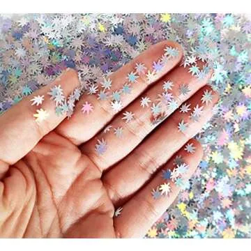 3 Pack Vibrant Holographic Leaf Glitter for Crafts & Beauty