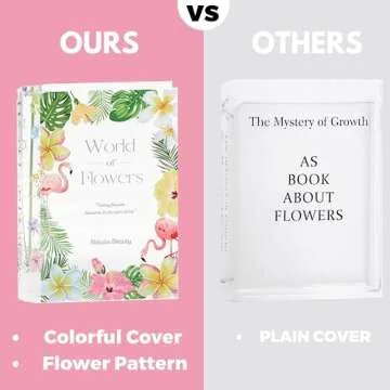 PORPAN Book Vase, Acrylic Book Vase for Flowers, Book Flower Vase Clear, Book Shaped Vase, A Book About Flowers Vase, Modern Decorative Vase for Home, Bedroom, Living Room, Office, Set of 2