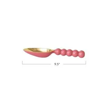 Creative Co-Op, Pink Enameled Aluminum Kitchen Scoop, Gold, Medium