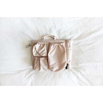 ToteSavvy – Mini Tote Organizer (9.5x9x4”) – 6 Pockets for Changing Bag, Handbag, Backpack