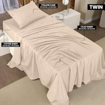 Utopia Bedding Twin Bed Sheets Set - 3 Piece Bedding - Soft Brushed Microfiber - Fade Resistant - Ea...