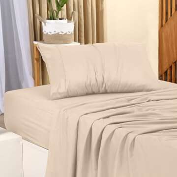 Utopia Twin Bed Sheets Set - Soft Microfiber Easy Care