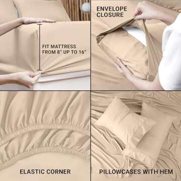 Utopia Twin Bed Sheets Set - Soft Microfiber Easy Care