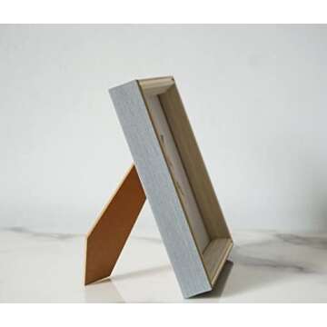 PLUSCHEN 7x7 Blue Beige Square Picture Frame, 7x7 Resin Photo Frame, Wall and Desktop Display Pictur...