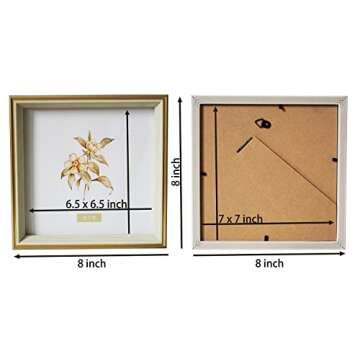 PLUSCHEN 7x7 Blue Beige Square Picture Frame, 7x7 Resin Photo Frame, Wall and Desktop Display Picture Frame, Plexiglass
