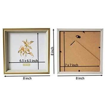 PLUSCHEN 7x7 Blue Beige Square Picture Frame, 7x7 Resin Photo Frame, Wall and Desktop Display Picture Frame, Plexiglass