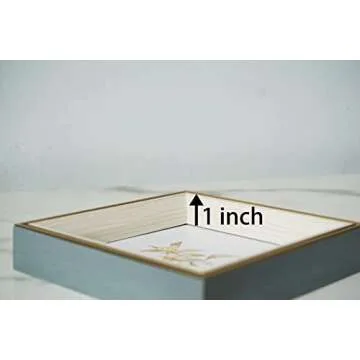 PLUSCHEN 7x7 Blue Beige Square Picture Frame, 7x7 Resin Photo Frame, Wall and Desktop Display Picture Frame, Plexiglass