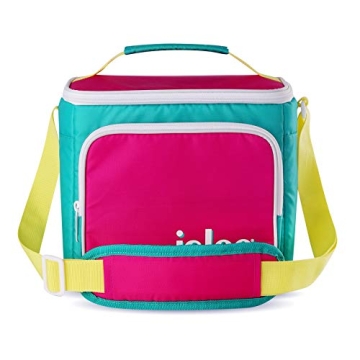 Igloo 90s Retro Collection Square Lunch Box Cooler with Front Pocket and Adjustable Strap, Insulated Leakproof Lunch Cooler Bag, Reusable Lunch Tote