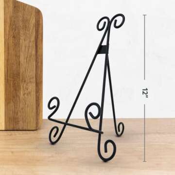 Cookbook Stand Book Holder Deluxe Book Holders for Reading Hands Free Heavy Duty Metal Recipe Book H...