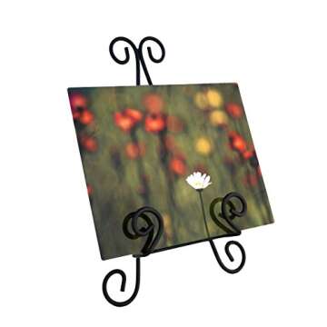 Cookbook Stand Book Holder Deluxe Book Holders for Reading Hands Free Heavy Duty Metal Recipe Book Holder Stable Book Display Stand Non-Scratch Feet Elegant Design