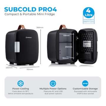 Subcold Pro4 Mini Fridge - Stylish 4L Portable Cooler