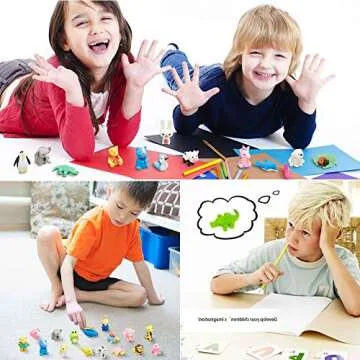 Puzzle Pencil Animal Erasers - 34 Fun Designs for Kids