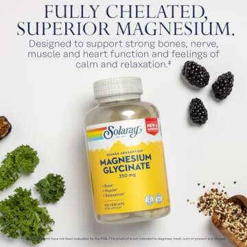 Premium Solaray Magnesium Glycinate for Sleep & Muscle Support