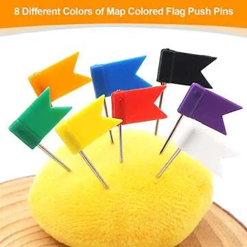 Colored Flag Map Pins - Durable & Vibrant 400 Pack
