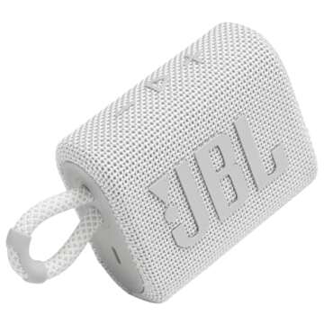 JBL Go 3 - Portable Mini Bluetooth Speaker, big audio and punchy bass, IP67 waterproof and dustproof, 5 hours of playtime, speaker for home, outdoor and travel (White)