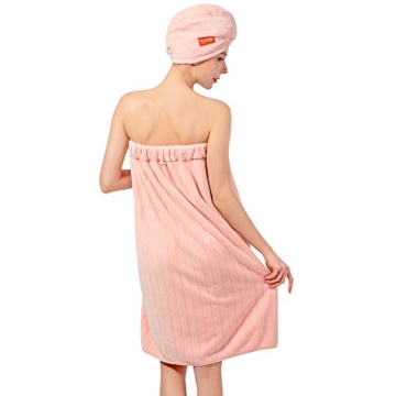 Lovife Adjustable Microfiber Bath Wrap & Towel Set