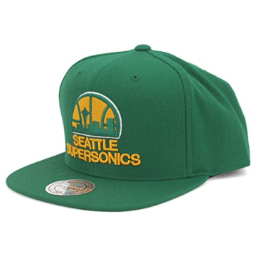 Seattle Supersonics Mitchell & Ness Vintage Basic Logo Green Snap Back Hat