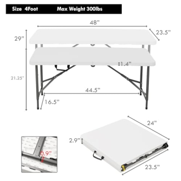 Versatile Plainsity 4ft Folding Table for Indoor & Outdoor Use
