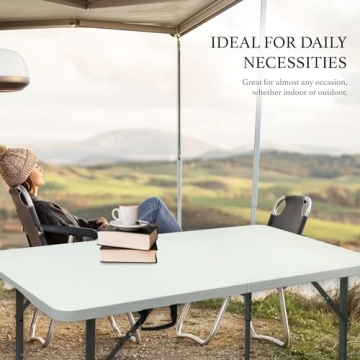 Versatile Plainsity 4ft Folding Table for Indoor & Outdoor Use