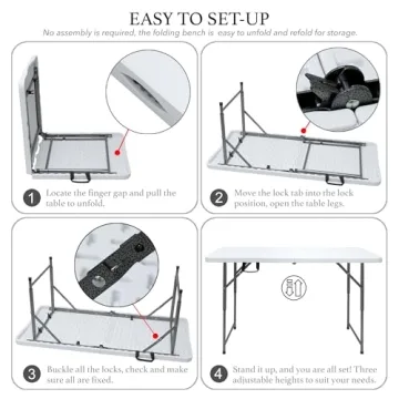 Versatile Plainsity 4ft Folding Table for Indoor & Outdoor Use