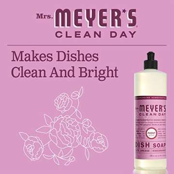 MRS. MEYER'S CLEAN DAY Liquid Dish Soap, Biodegradable Formula, Peony, 16 Fl. Oz - Pack of 3