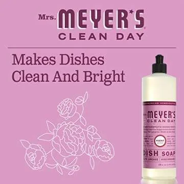 MRS. MEYER'S CLEAN DAY Liquid Dish Soap, Biodegradable Formula, Peony, 16 Fl. Oz - Pack of 3