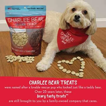 Charlee Bear Original Crunch Dog Treats-Variety Pack, 16oz Bags (5 Different Flavors), Natural Training Treats for Puppies to Adults, Healthy Snacks for Your Small, Medium, or Large Pooch, Made in USA