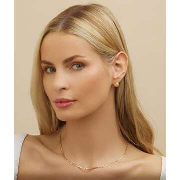 Barzel 18K Gold Plated Woven Love Knot Stud Earrings 10mm For Women - Made In Brazil (Gold)