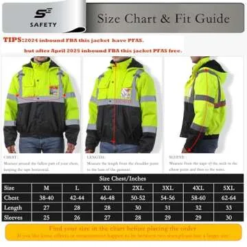 Reflective Hi Vis Winter Jacket, Safety Yellow Jackets for Men, High Visibility Work Construction Jackets