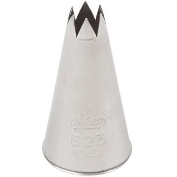Ateco # 823 - Open Star Pastry Tip .31'' Opening Diameter- Stainless Steel