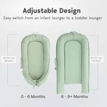 CooCooBaby Infant Lounger, Baby Nest Cover for Baby Girls & Boys, Newborn Essentials for Baby 0-12 Months, 100% Cotton Breathable, Portable Travel Bed (Spring Green)