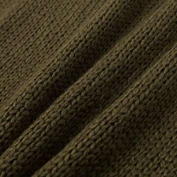 Sollinarry Women's Turtleneck Drop Long Sleeve Loose Hollow Out Knit Pullover Sweater Green 4/6