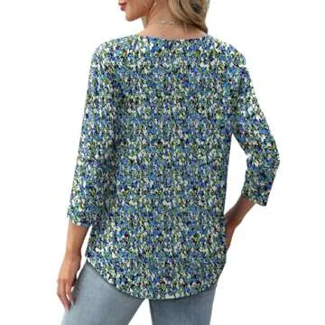 Stylish XIEERDUO Women’s 3/4 Sleeve Pleated Tops