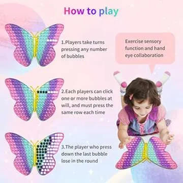 Jumbo Butterfly Pop for Teens Kids Girls, It is 15.75 Inch 162 Bubbles Extra Large Pop Fidget Toys, Giant Butterfly Toy, Huge Big Jumbo Pop Fidget Toy Stress Reliever, Women Girl Gift Christmas